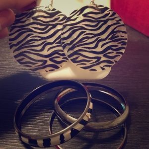 Tiger style bracelet and earrings